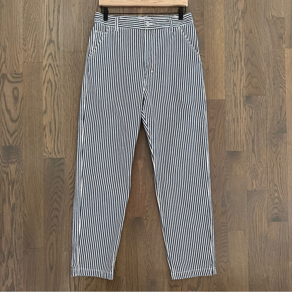 Alex Mill Sullivan Blue Stripe Straight Pants in Blue and White Stripe Size 10